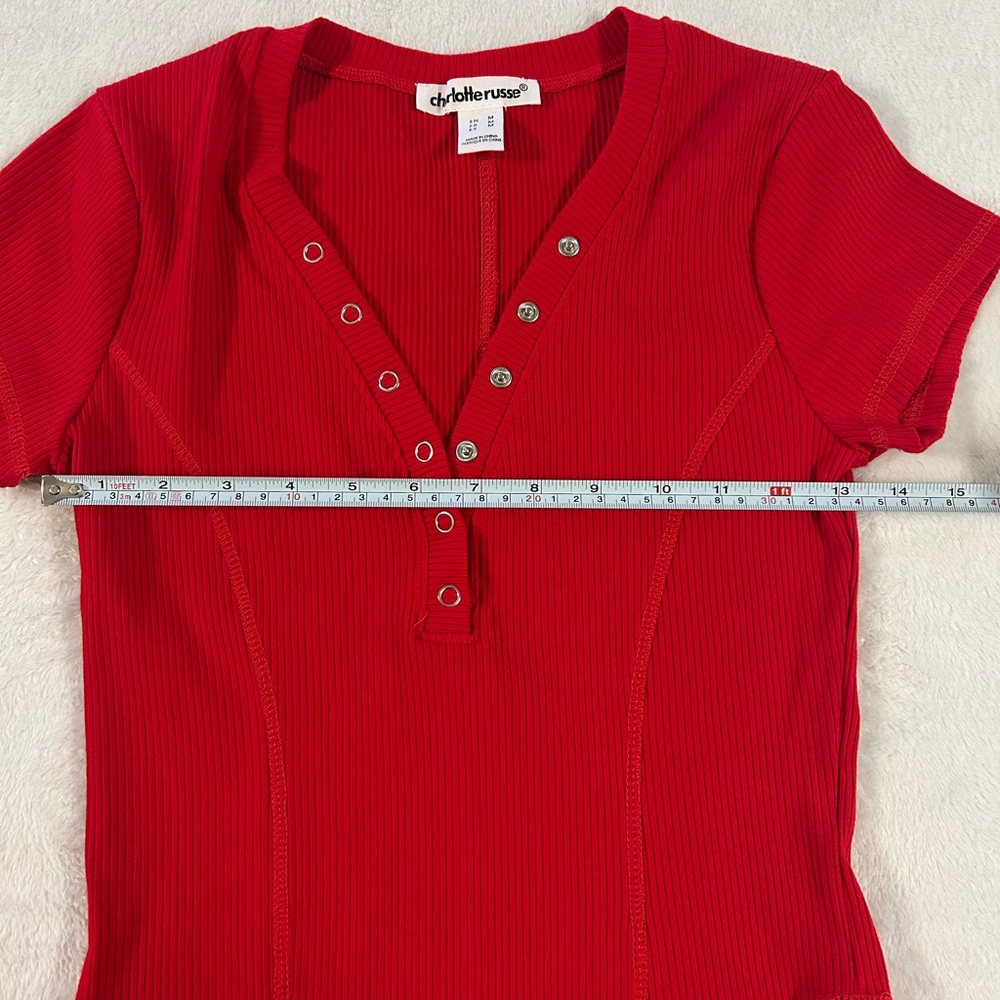 Charlotte Russe 3 Piece Bundle Apparel Tops Red Sz M Gray Sz S,Black Sz S y2k - Picture 2 of 10